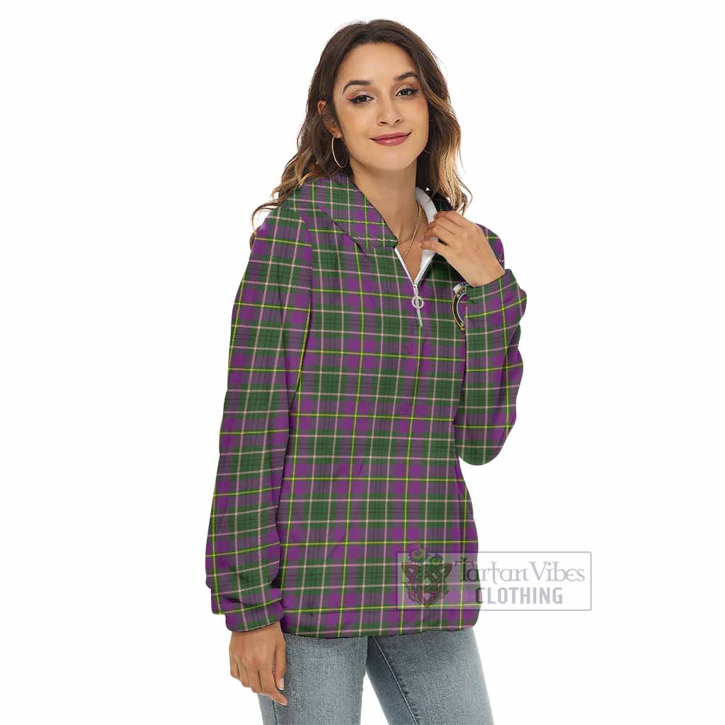 Tartan Vibes Clothing Taylor (Tailylour) Tartan Crest Women's Borg  Half Zip Fleece Hoodie
