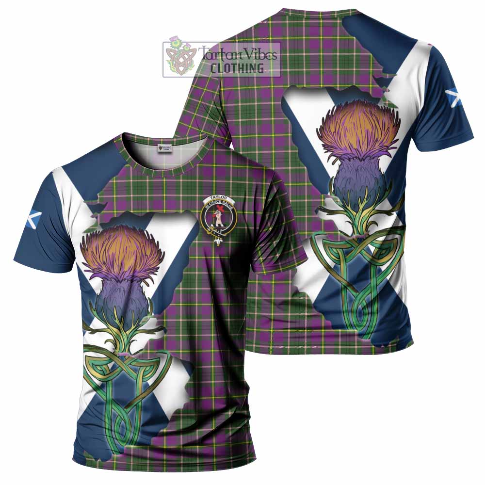 Tartan Vibes Clothing Taylor (Tailylour) Tartan Family Crest T-Shirt Scottish Thistle Celtic Inspired