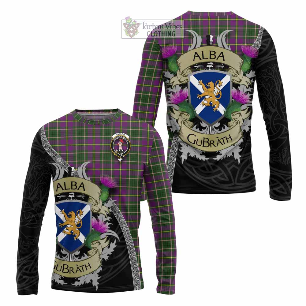 Tartan Vibes Clothing Taylor (Tailylour) Tartan Family Crest Long Sleeve T-Shirt Lion Rampant Royal Thistle Shield Celtic Inspired