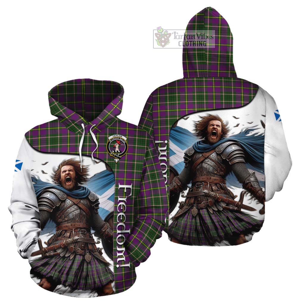 Tartan Vibes Clothing Taylor (Tailylour) Crest Tartan Cotton Hoodie Inspired by the Freedom of Scottish Warrior