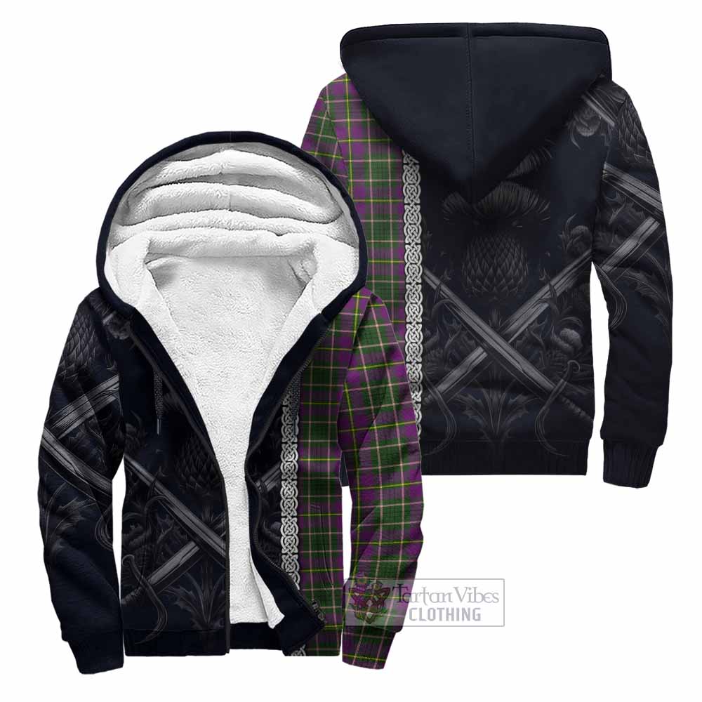 Tartan Vibes Clothing Taylor (Tailylour) Tartan Sherpa Hoodie with Family Crest Cross Sword Thistle Celtic Vibes
