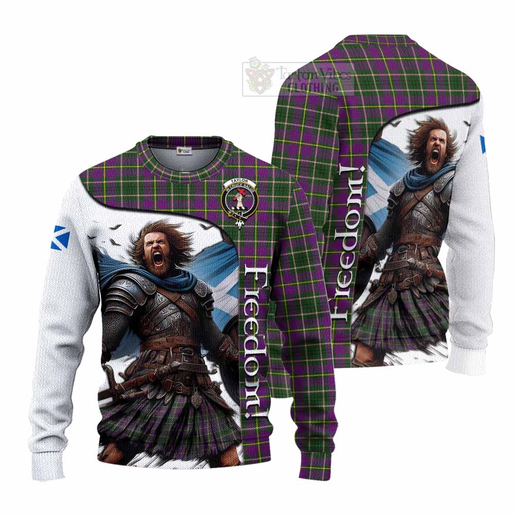 Tartan Vibes Clothing Taylor (Tailylour) Crest Tartan Knitted Sweater Inspired by the Freedom of Scottish Warrior