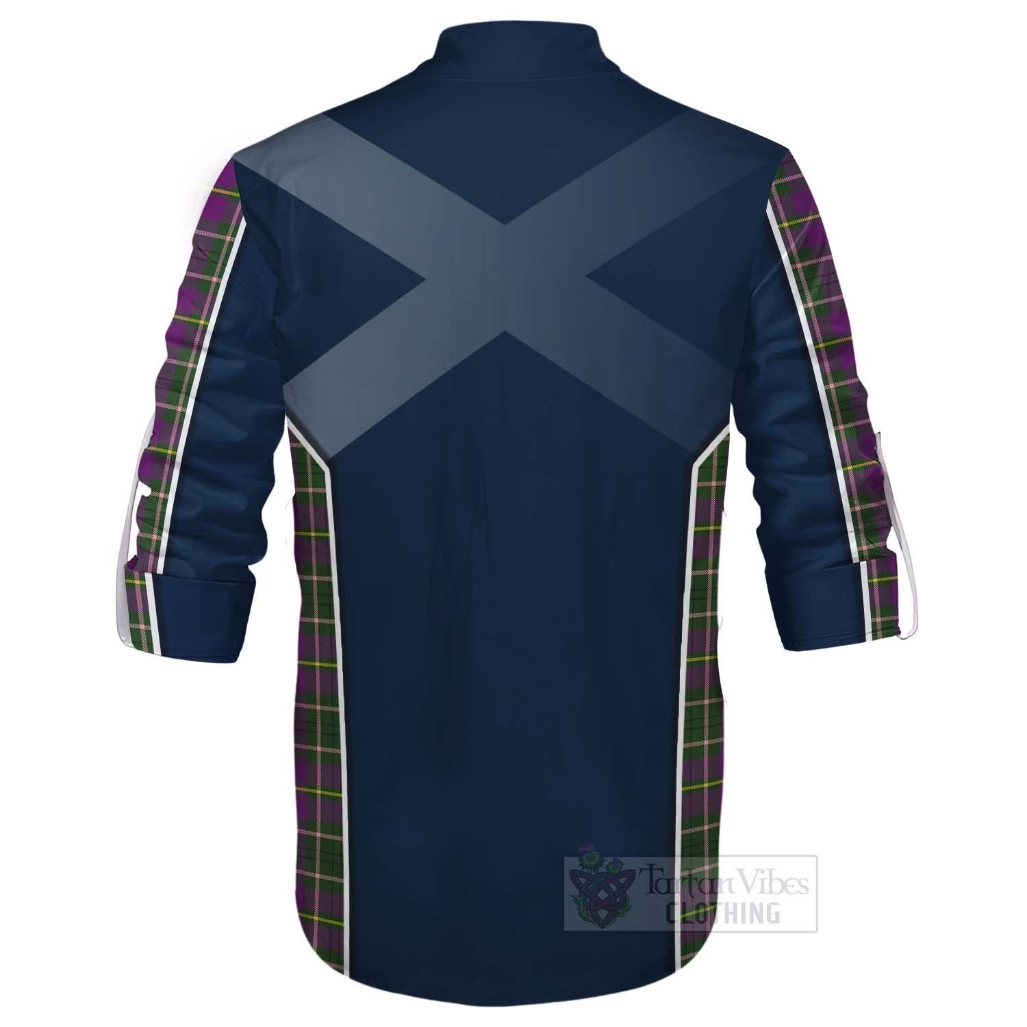 Tartan Vibes Clothing Taylor (Tailylour) Tartan Ghillie Kilt Shirt with Family Crest and Scottish Thistle Vibes Sport Style