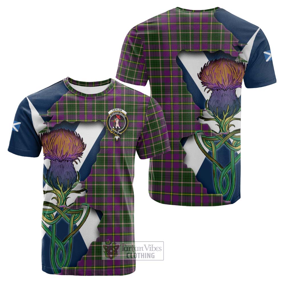 Tartan Vibes Clothing Taylor (Tailylour) Tartan Family Crest Cotton T-shirt Scottish Thistle Celtic Inspired