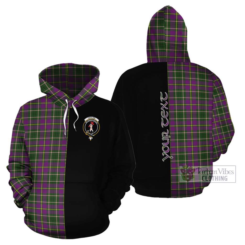 Tartan Vibes Clothing Taylor (Tailylour) Tartan Cotton Hoodie with Family Crest and Half Of Me Style