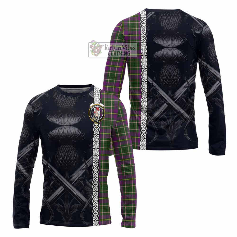 Tartan Vibes Clothing Taylor (Tailylour) Tartan Long Sleeve T-Shirt with Family Crest Cross Sword Thistle Celtic Vibes