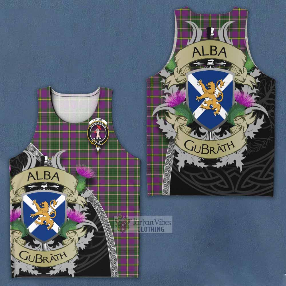 Tartan Vibes Clothing Taylor (Tailylour) Tartan Family Crest Men's Tank Top Lion Rampant Royal Thistle Shield Celtic Inspired