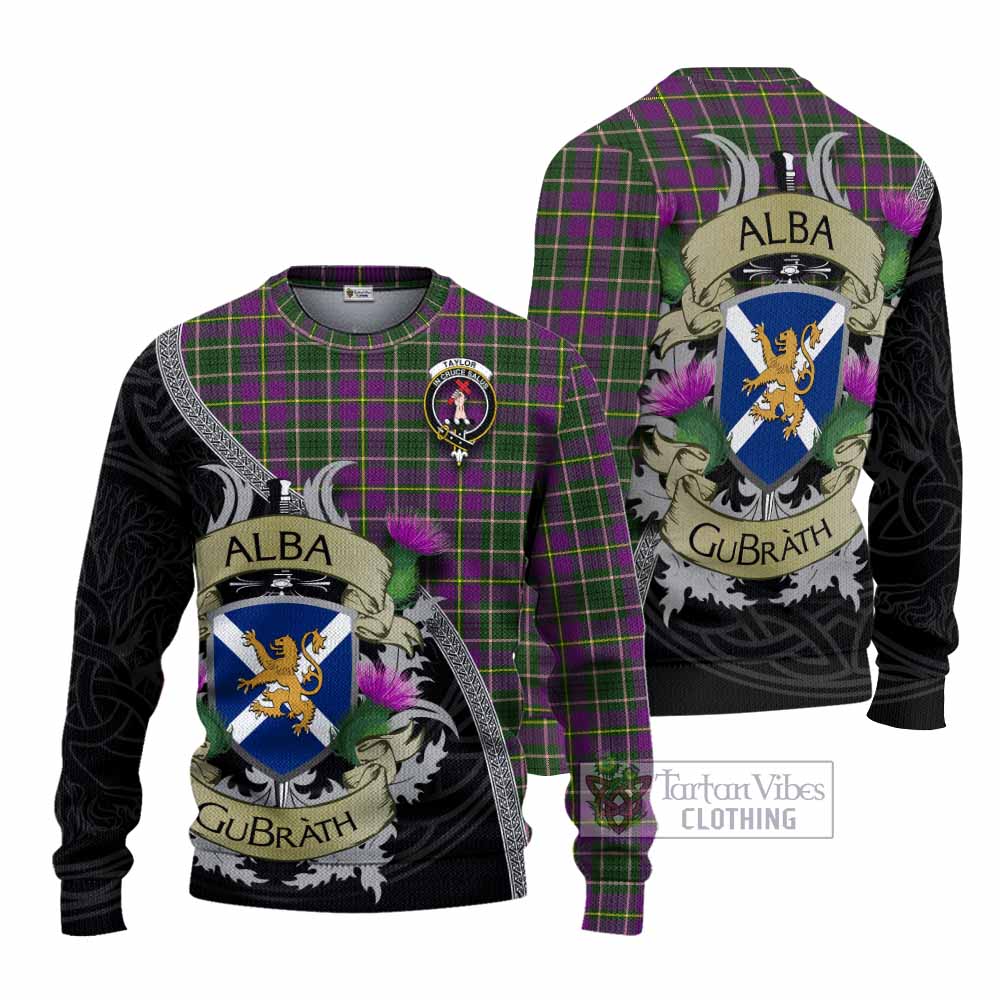 Tartan Vibes Clothing Taylor (Tailylour) Tartan Family Crest Knitted Sweater Lion Rampant Royal Thistle Shield Celtic Inspired