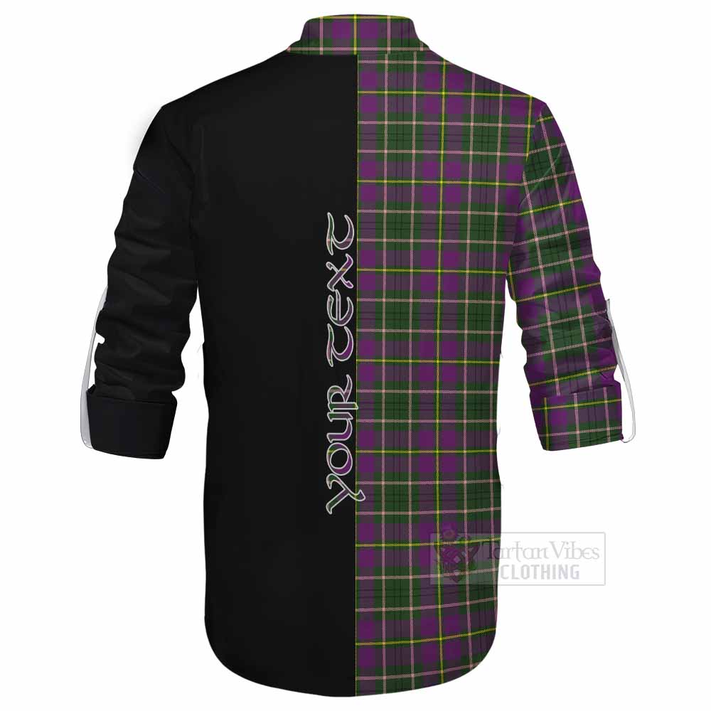 Tartan Vibes Clothing Taylor (Tailylour) Tartan Ghillie Kilt Shirt with Family Crest and Half Of Me Style