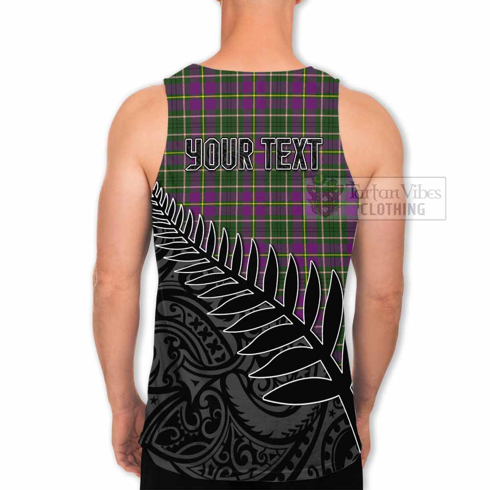 Tartan Vibes Clothing Taylor (Tailylour) Crest Tartan Men's Tank Top with New Zealand Silver Fern Half Style