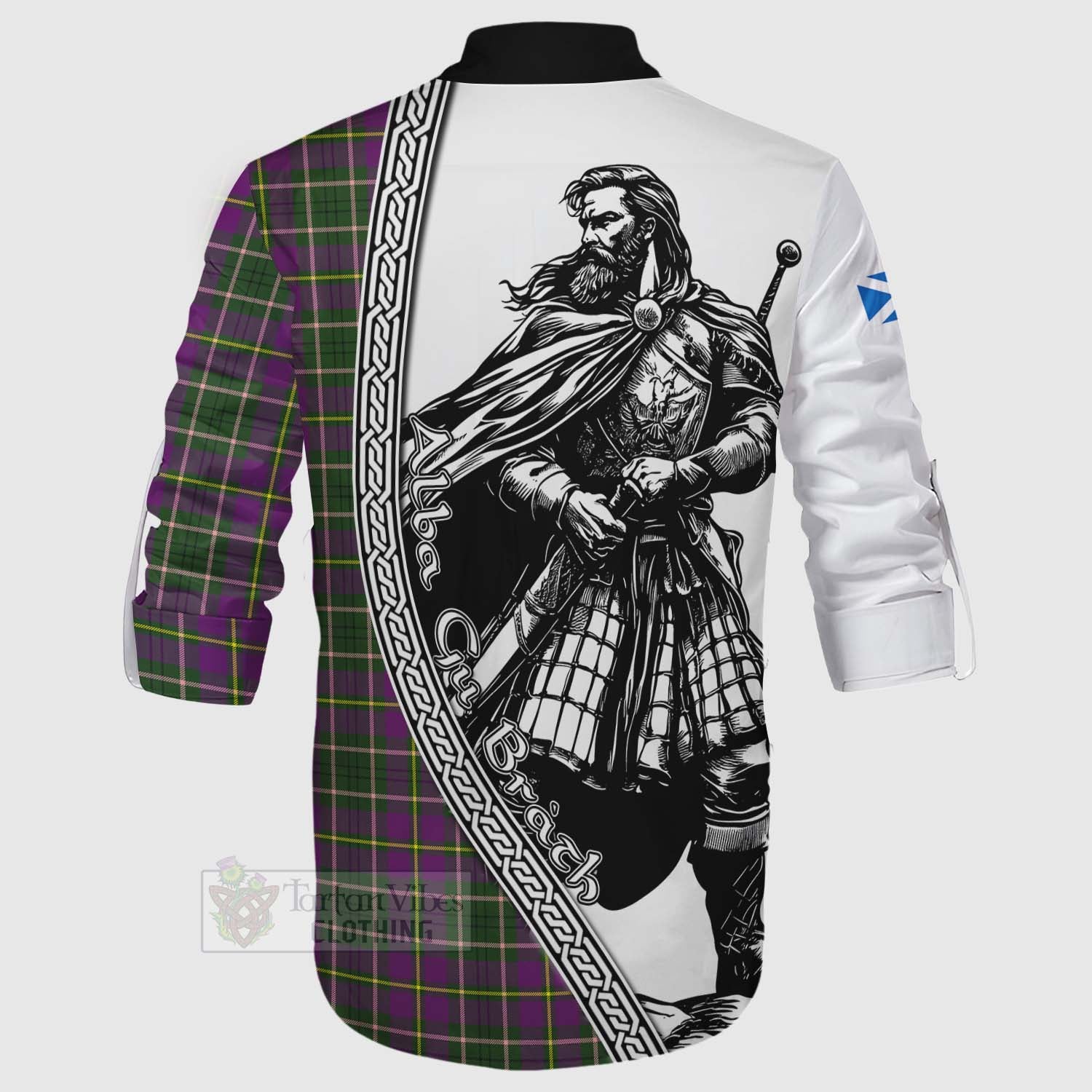Tartan Vibes Clothing Taylor (Tailylour) Tartan Clan Crest Ghillie Kilt Shirt with Highlander Warrior Celtic Style