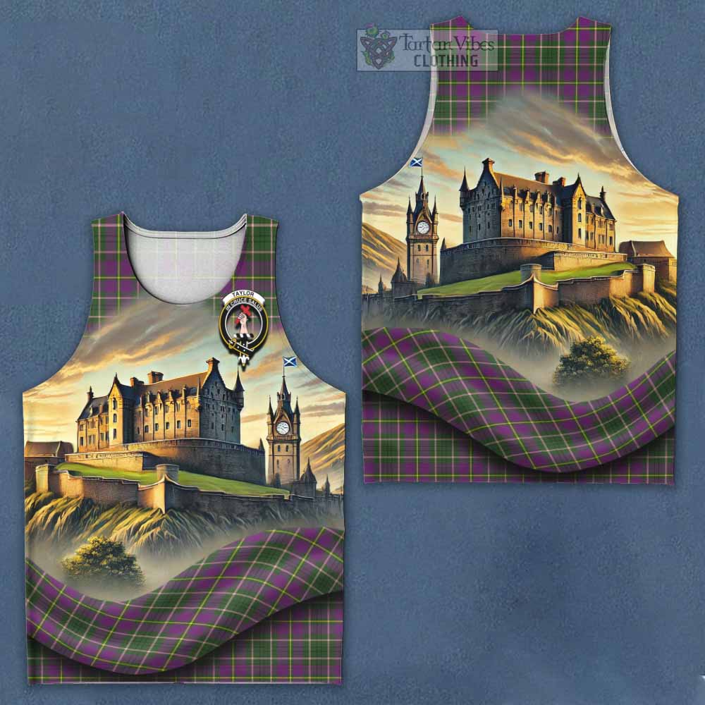 Tartan Vibes Clothing Taylor (Tailylour) Tartan Family Crest Men's Tank Top with Scottish Ancient Castle Style