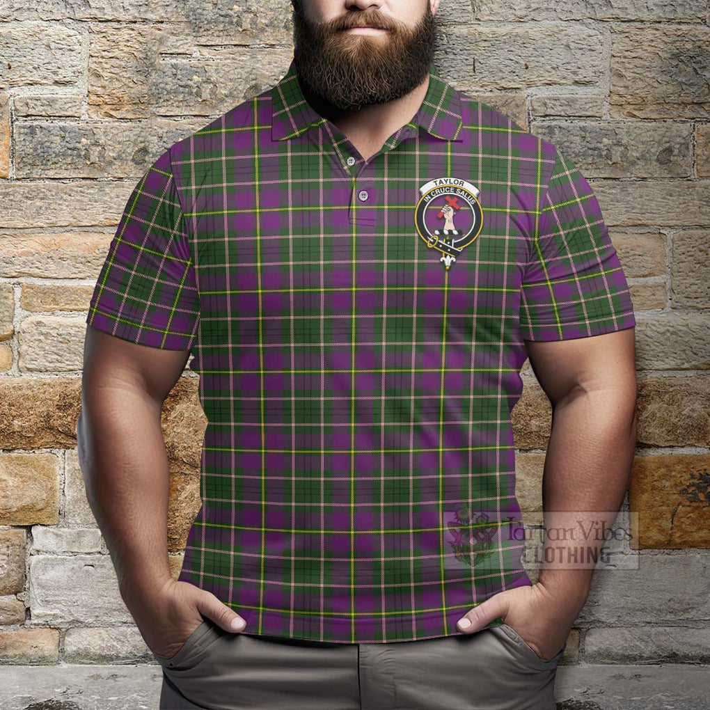 Tartan Vibes Clothing Taylor (Tailylour) Tartan Polo Shirt with Family Crest Celtic Skull Style