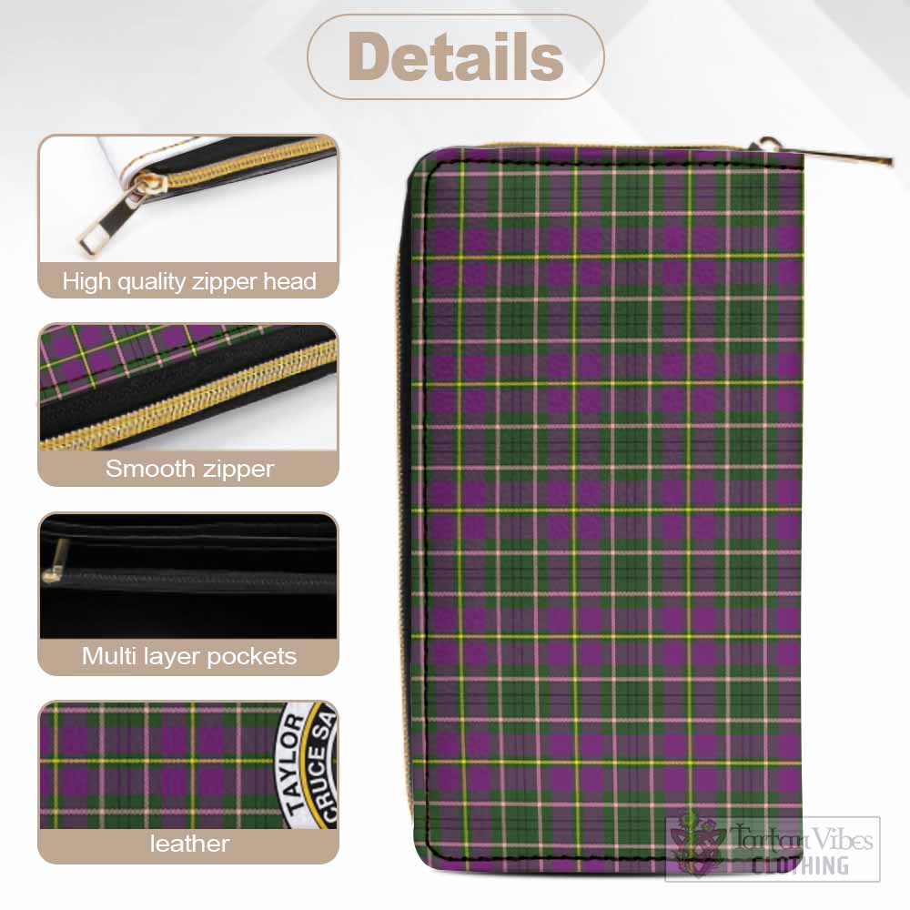 Tartan Vibes Clothing Taylor (Tailylour) Tartan Women's Leather Wallet with Family Crest
