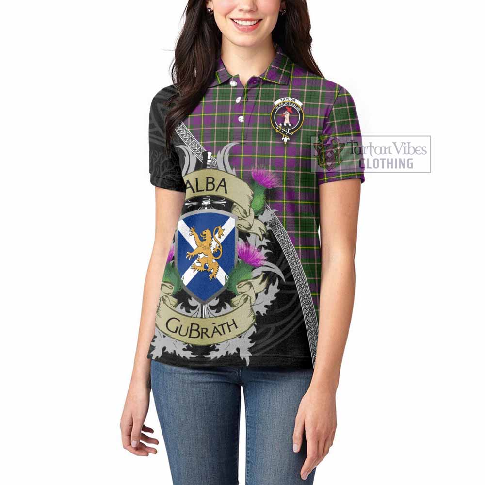 Tartan Vibes Clothing Taylor (Tailylour) Tartan Family Crest Women's Polo Shirt Lion Rampant Royal Thistle Shield Celtic Inspired