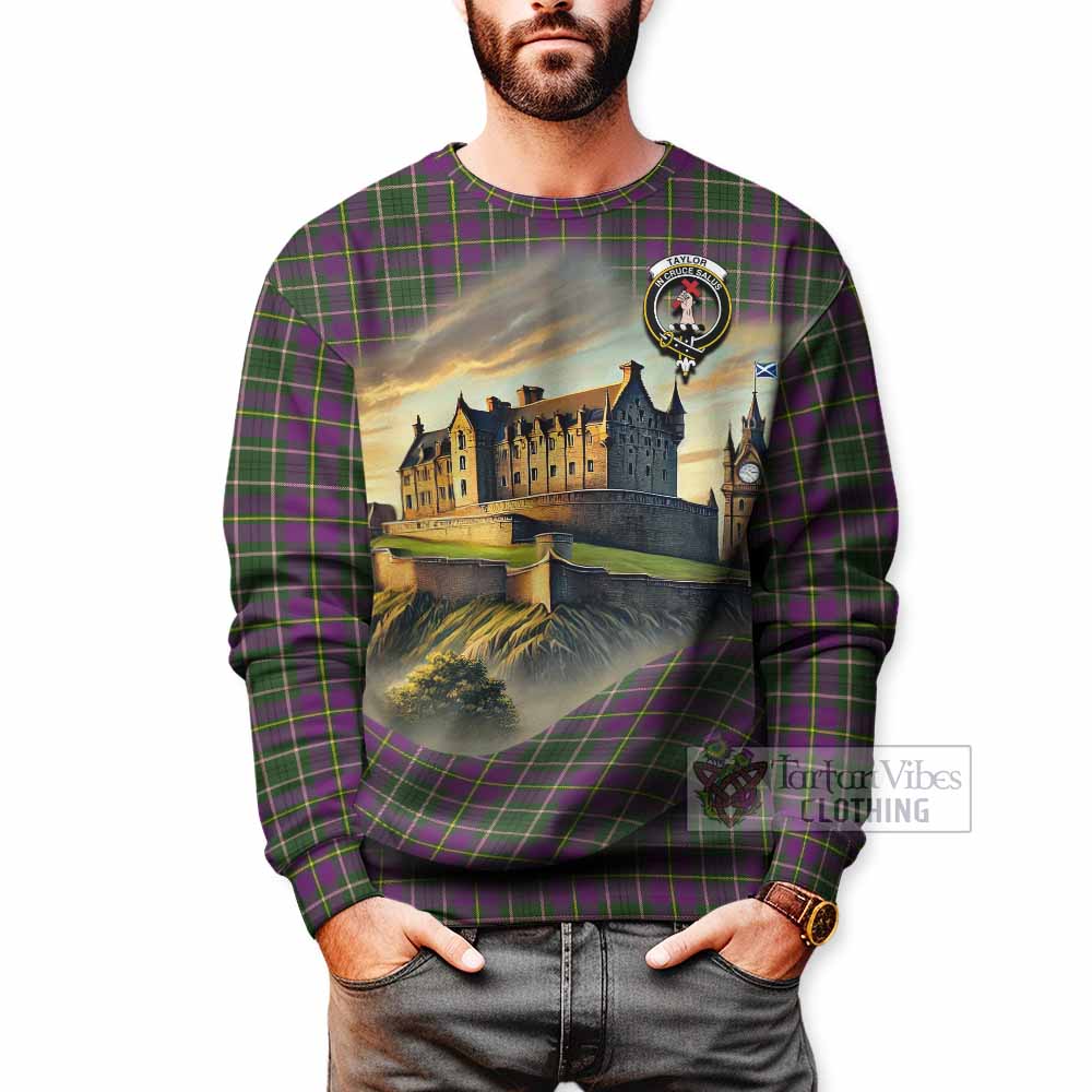 Tartan Vibes Clothing Taylor (Tailylour) Tartan Family Crest Sweatshirt with Scottish Ancient Castle Style