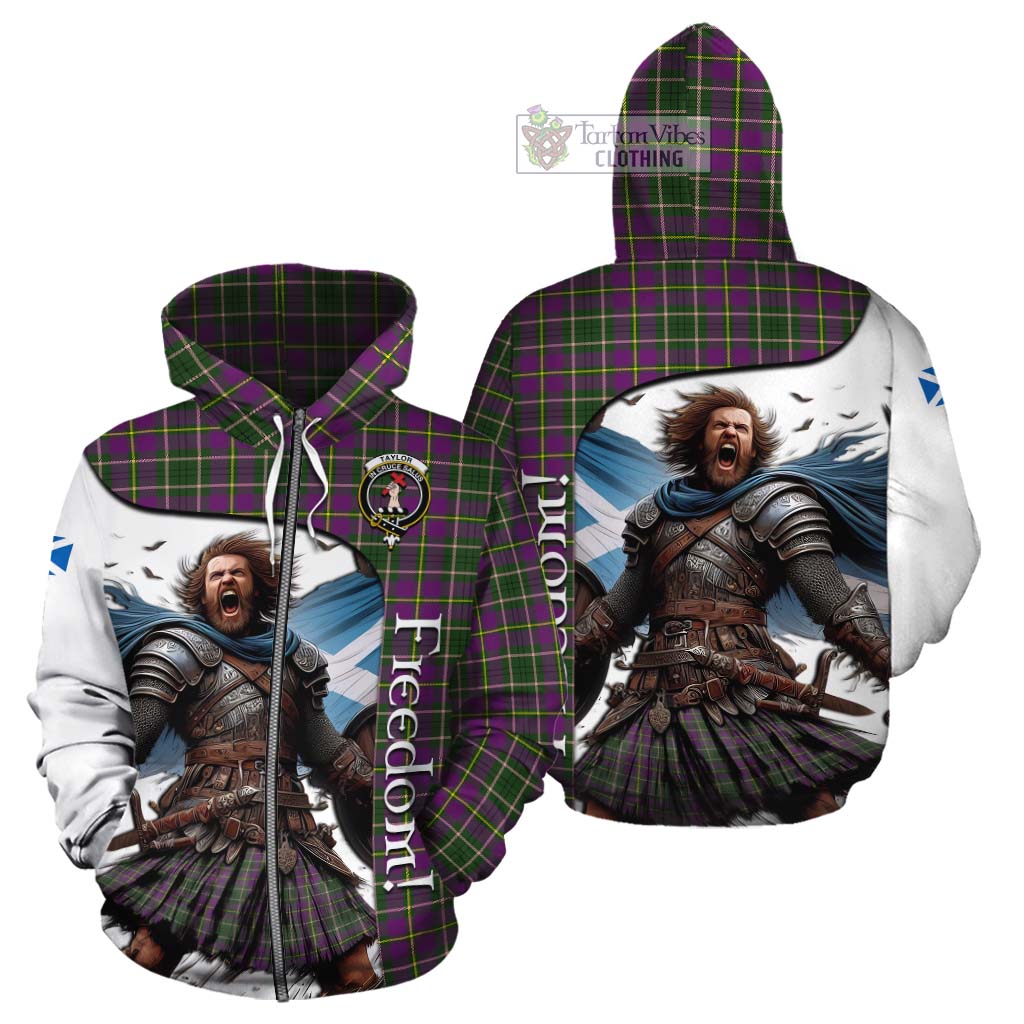 Tartan Vibes Clothing Taylor (Tailylour) Crest Tartan Cotton Hoodie Inspired by the Freedom of Scottish Warrior