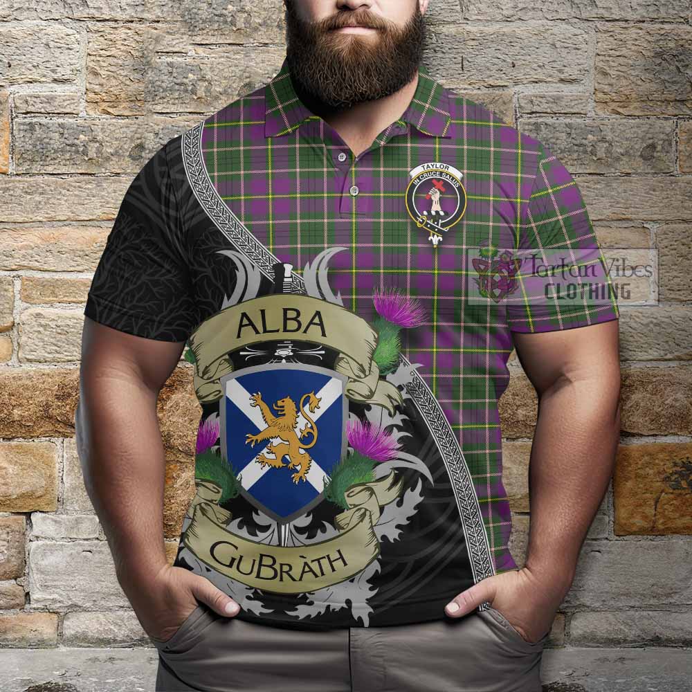Tartan Vibes Clothing Taylor (Tailylour) Tartan Family Crest Polo Shirt Lion Rampant Royal Thistle Shield Celtic Inspired