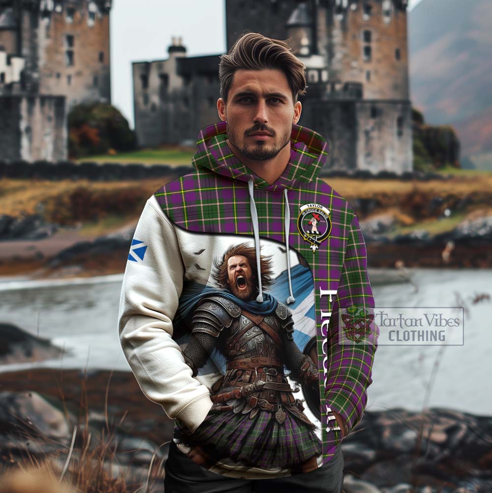 Tartan Vibes Clothing Taylor (Tailylour) Crest Tartan Cotton Hoodie Inspired by the Freedom of Scottish Warrior