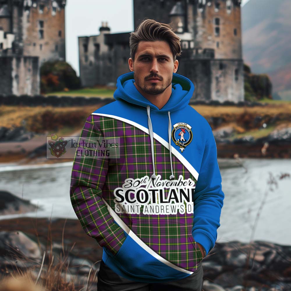 Tartan Vibes Clothing Taylor (Tailylour) Family Crest Tartan Cotton Hoodie Celebrate Saint Andrew's Day in Style