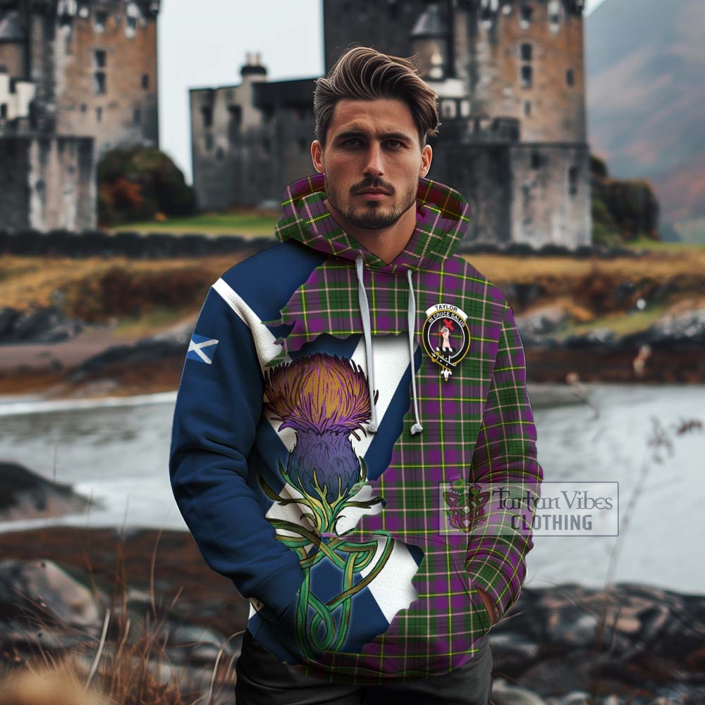 Tartan Vibes Clothing Taylor (Tailylour) Tartan Family Crest Cotton Hoodie Scottish Thistle Celtic Inspired