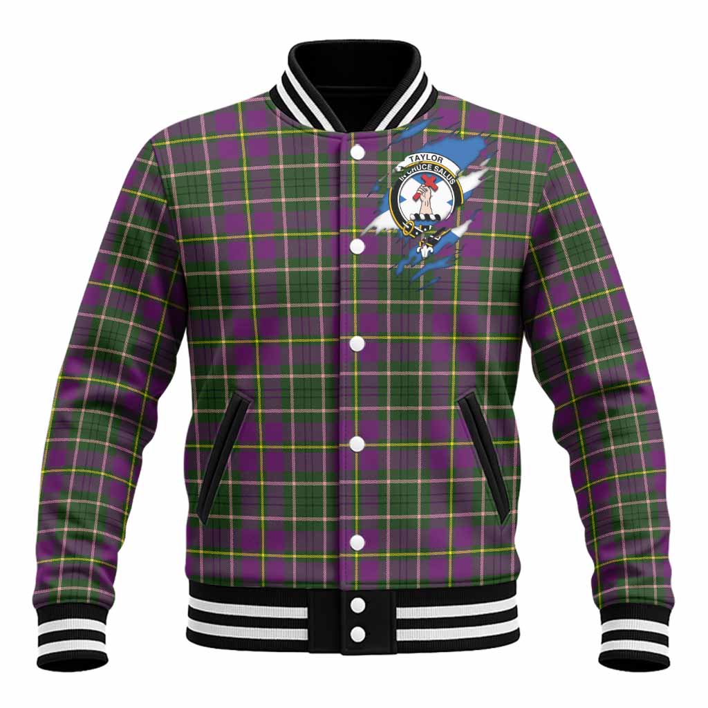 Taylor (Tailyour) Clan Crest In Me Tartan Baseball Jacket Scotland Flag Style