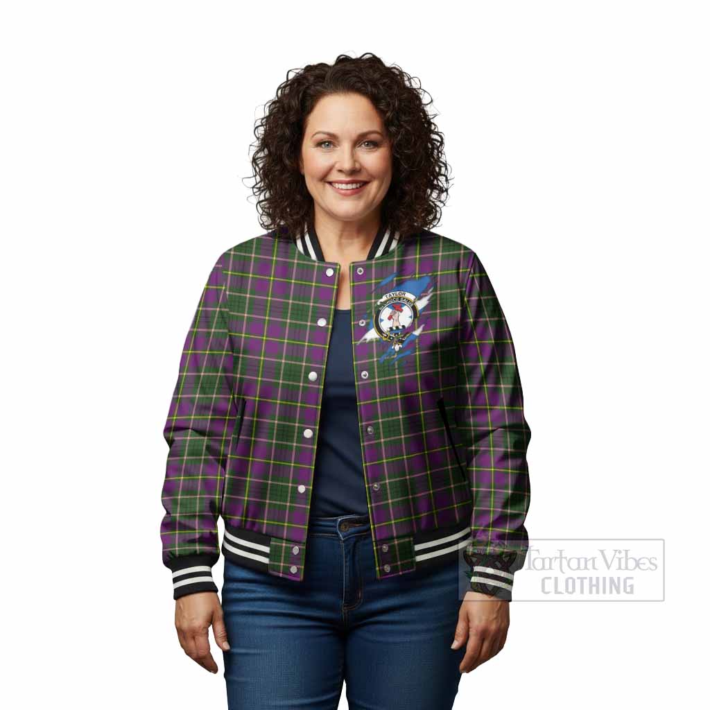 Taylor (Tailyour) Clan Crest In Me Tartan Baseball Jacket Scotland Flag Style