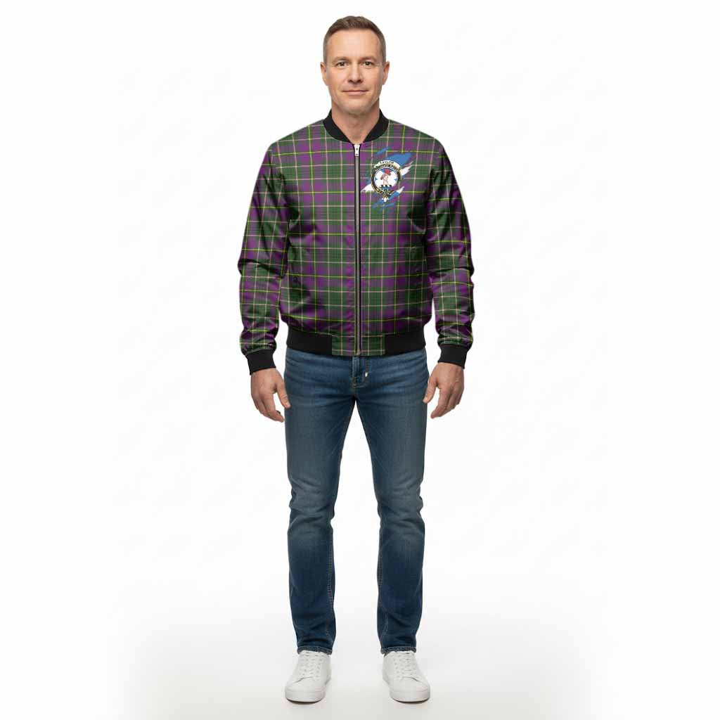 Taylor (Tailyour) Clan Crest In Me Tartan Bomber Jacket Scotland Flag Style