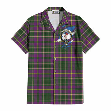 Taylor (Tailyour) Clan Crest In Me Tartan Cotton Hawaiian Shirt Scotland Flag Style