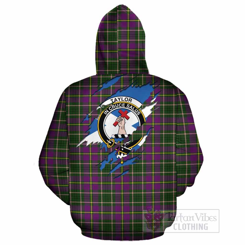 Taylor (Tailyour) Clan Crest In Me Tartan Cotton Hoodie Scotland Flag Style