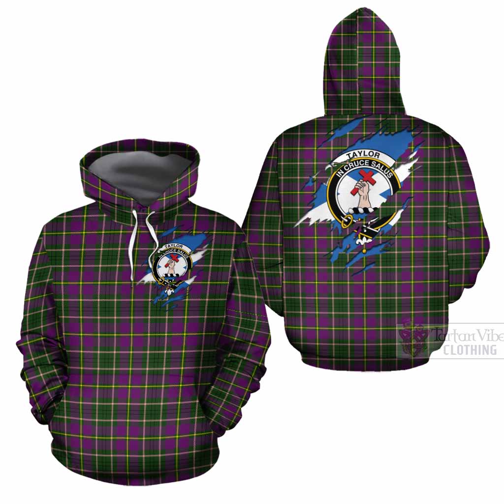 Taylor (Tailyour) Clan Crest In Me Tartan Cotton Hoodie Scotland Flag Style