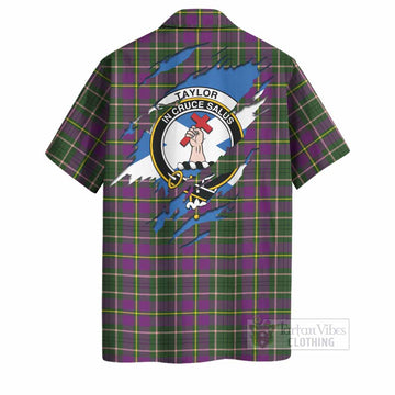 Taylor (Tailyour) Clan Crest In Me Tartan Hawaiian Shirt Scotland Flag Style
