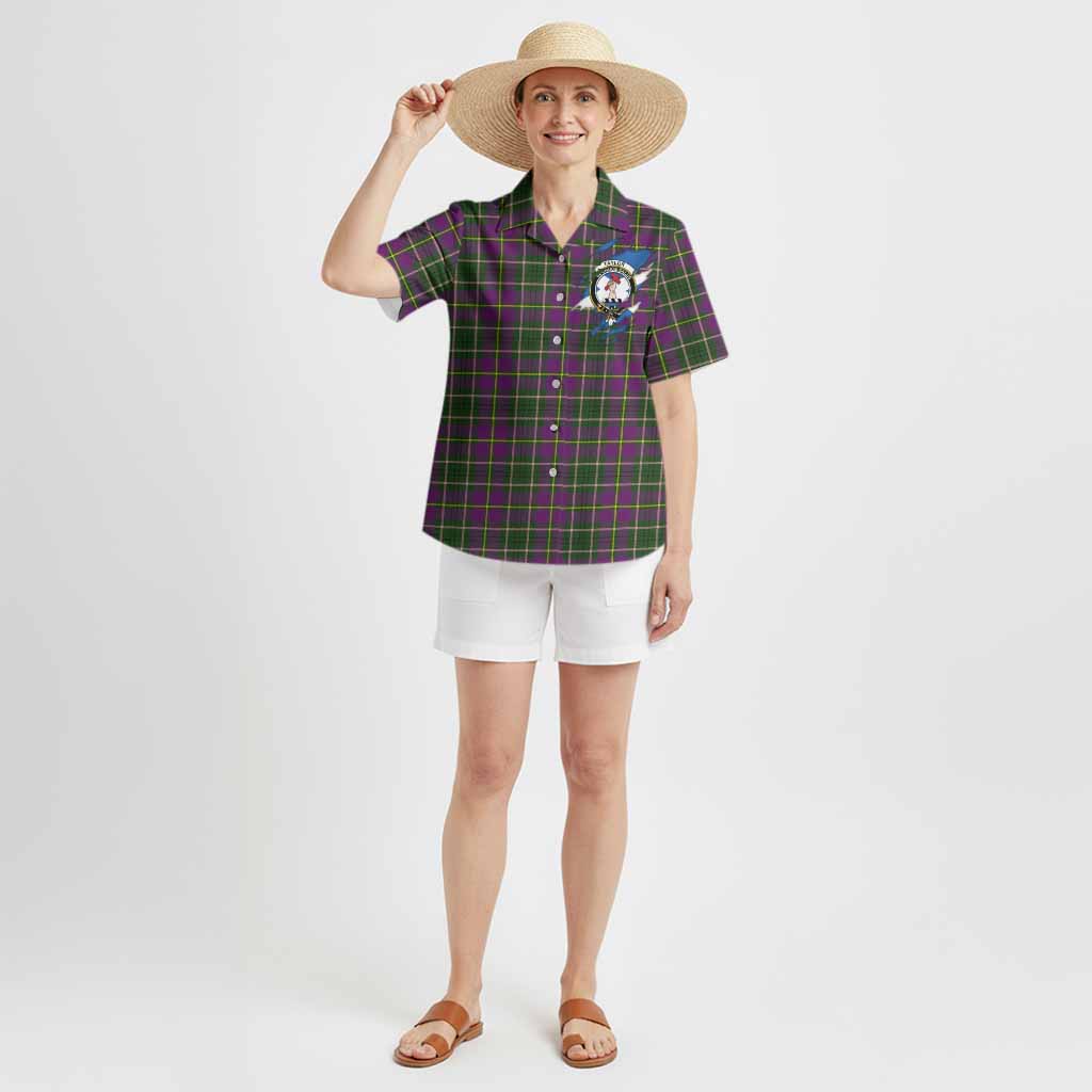 Taylor (Tailyour) Clan Crest In Me Tartan Hawaiian Shirt Scotland Flag Style