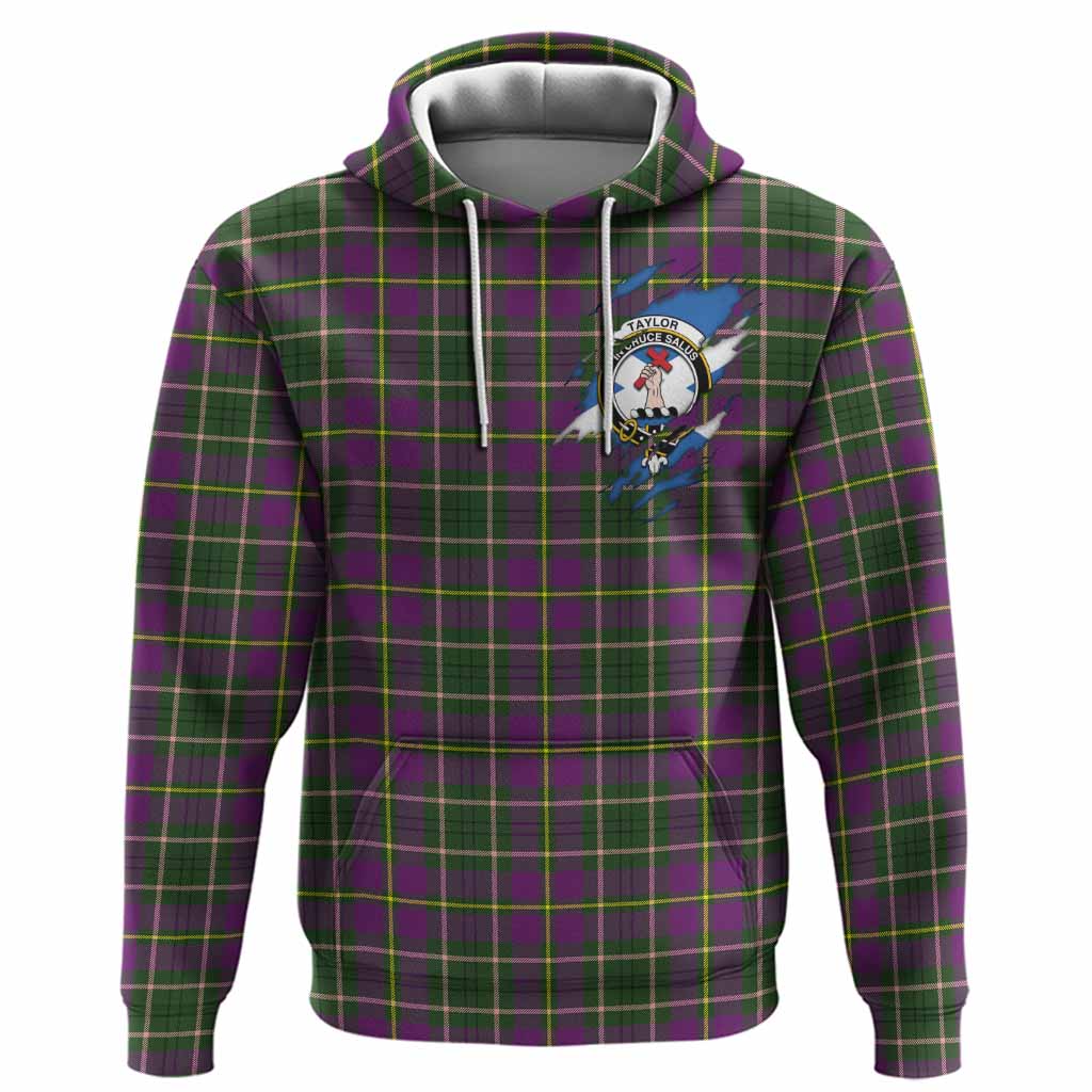 Taylor (Tailyour) Clan Crest In Me Tartan Hoodie Scotland Flag Style