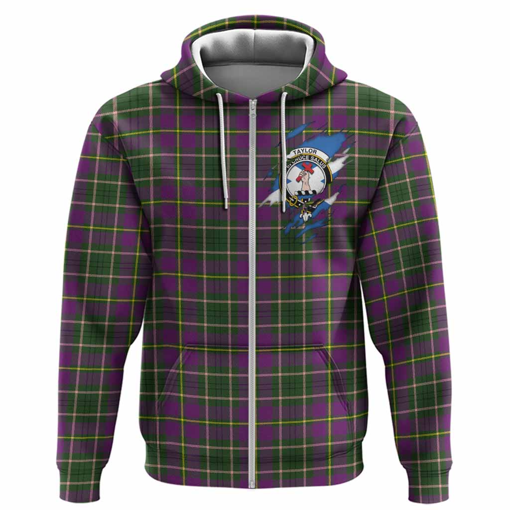 Taylor (Tailyour) Clan Crest In Me Tartan Hoodie Scotland Flag Style