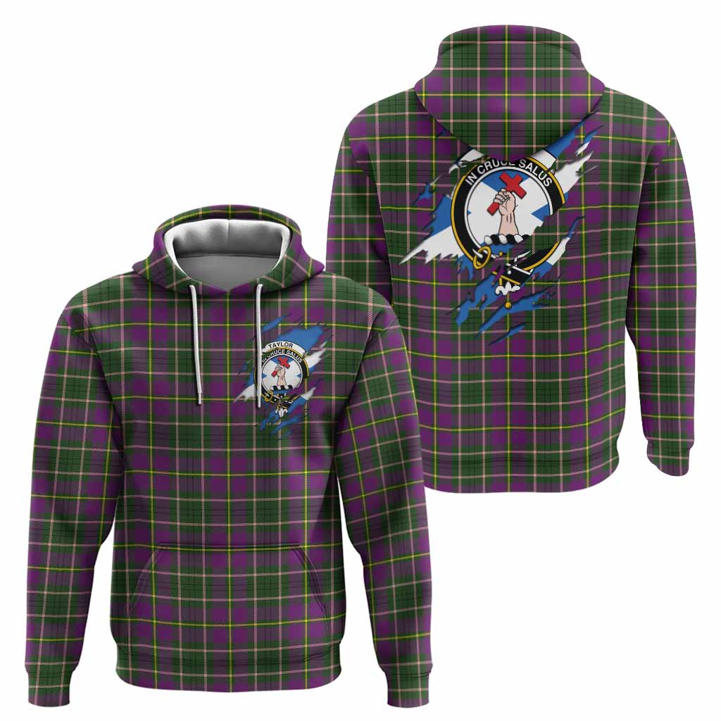 Taylor (Tailyour) Clan Crest In Me Tartan Hoodie Scotland Flag Style