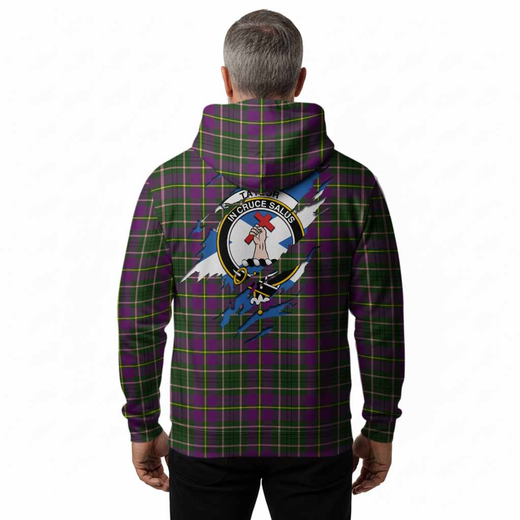 Taylor (Tailyour) Clan Crest In Me Tartan Hoodie Scotland Flag Style
