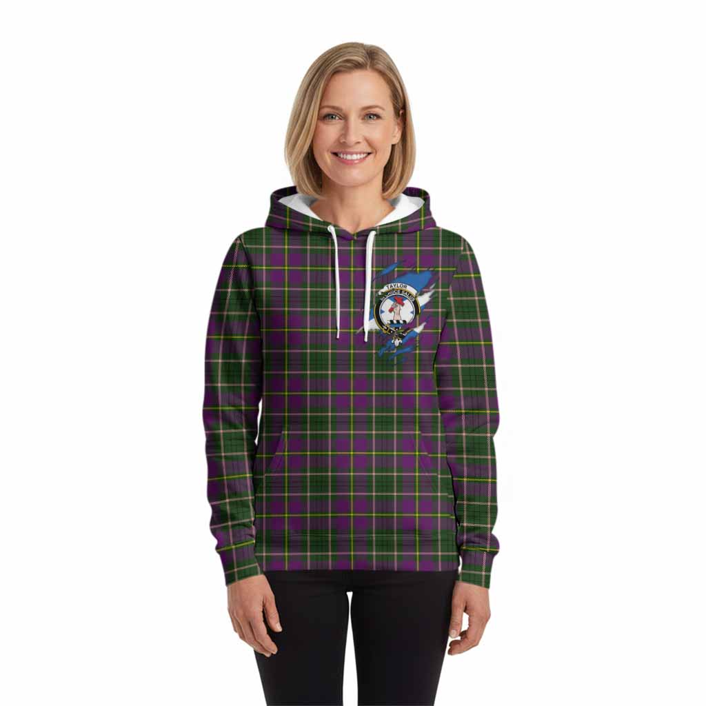 Taylor (Tailyour) Clan Crest In Me Tartan Hoodie Scotland Flag Style