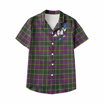 Taylor (Tailyour) Clan Crest In Me Tartan Kid Hawaiian Shirt Scotland Flag Style