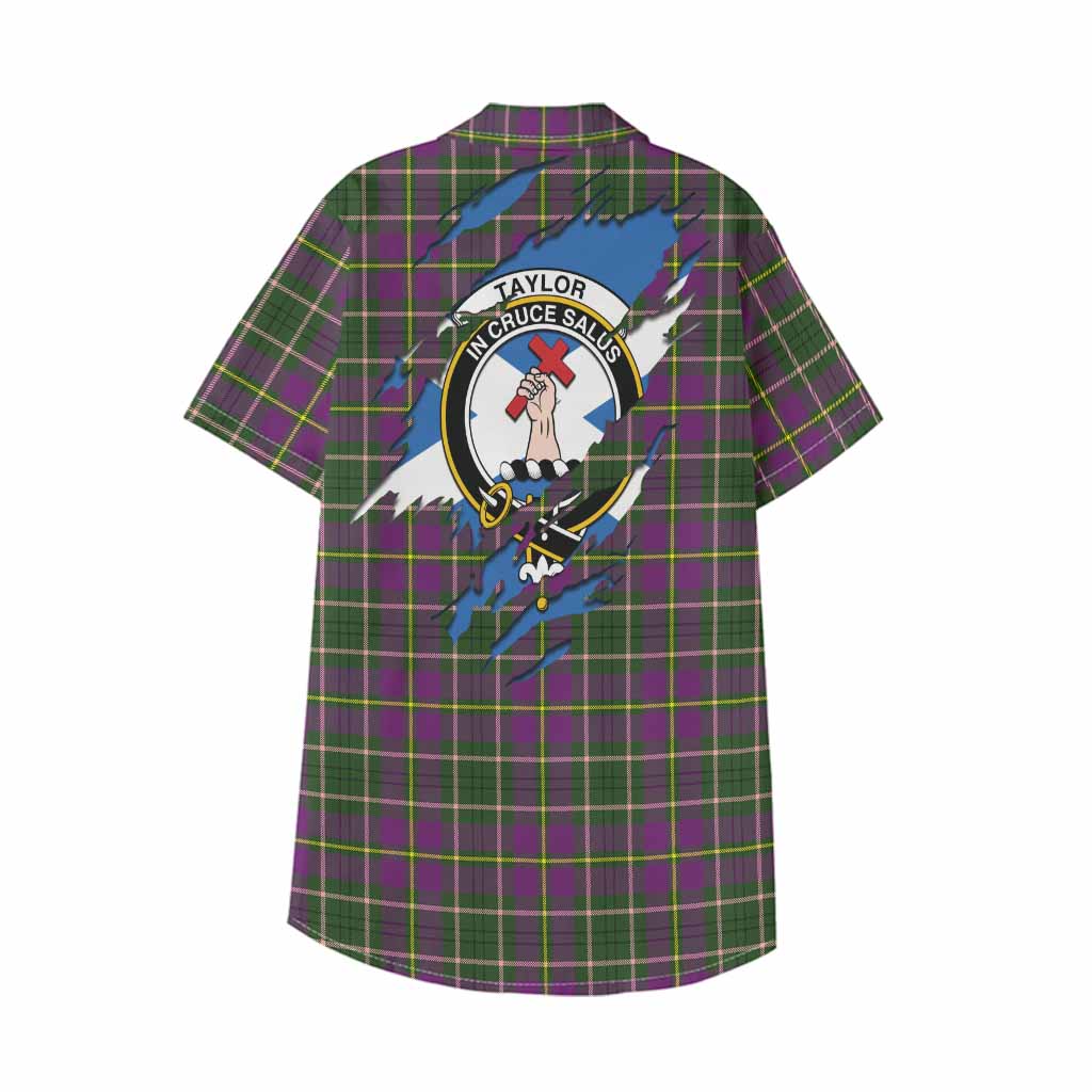 Taylor (Tailyour) Clan Crest In Me Tartan Kid Hawaiian Shirt Scotland Flag Style