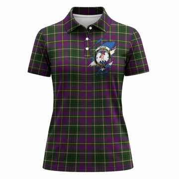 Taylor (Tailyour) Clan Crest In Me Tartan Women Polo Shirt Scotland Flag Style