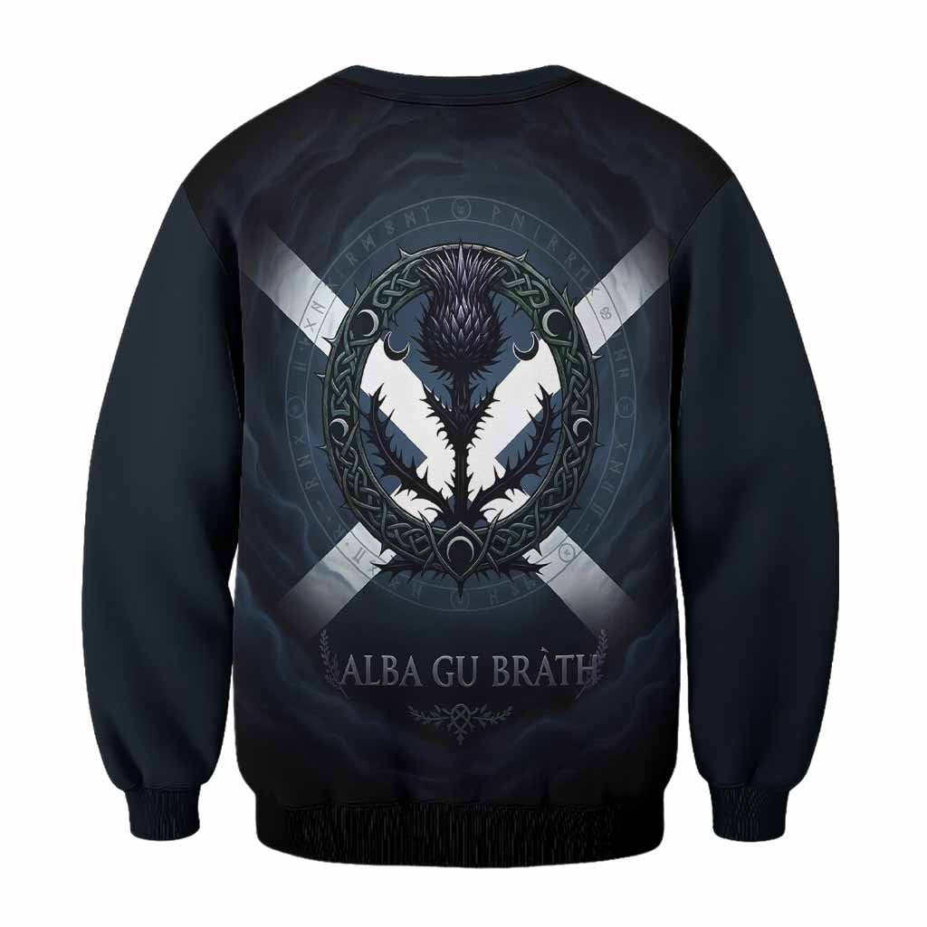 Taylor (Tailyour) Clan Crest Sweatshirt with Celtic Knot Thistle and Saltire