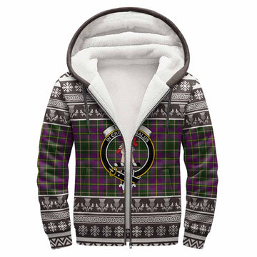 Taylor (Tailyour) Clan Tartan Christmas Fleece Hoodie with Family Crest