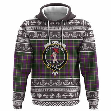 Taylor (Tailyour) Clan Tartan Christmas Hoodie with Family Crest