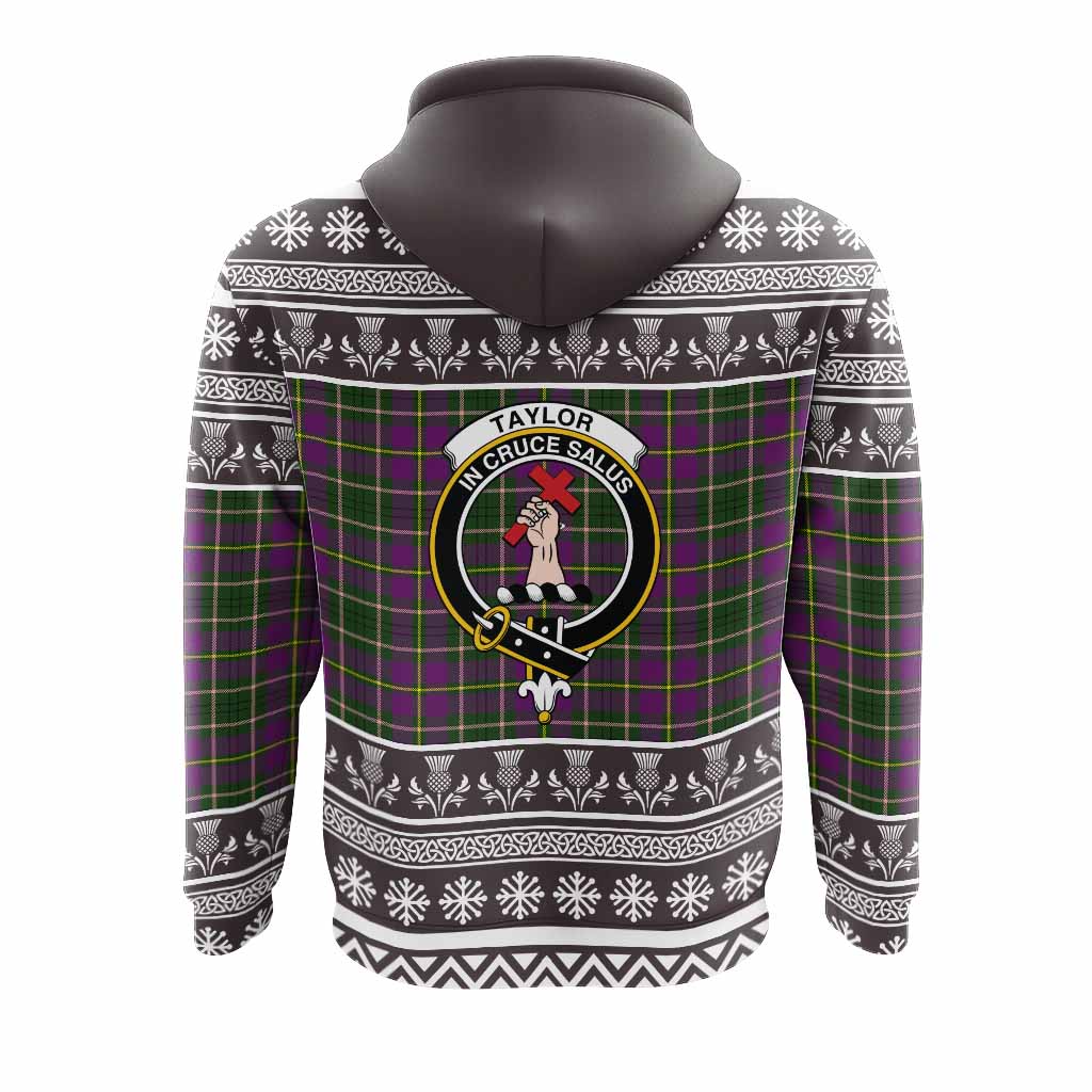 Taylor (Tailyour) Clan Tartan Christmas Hoodie with Family Crest - Tartan Vibes Clothing
