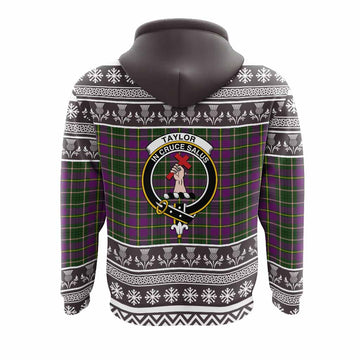 Taylor (Tailyour) Clan Tartan Christmas Hoodie with Family Crest