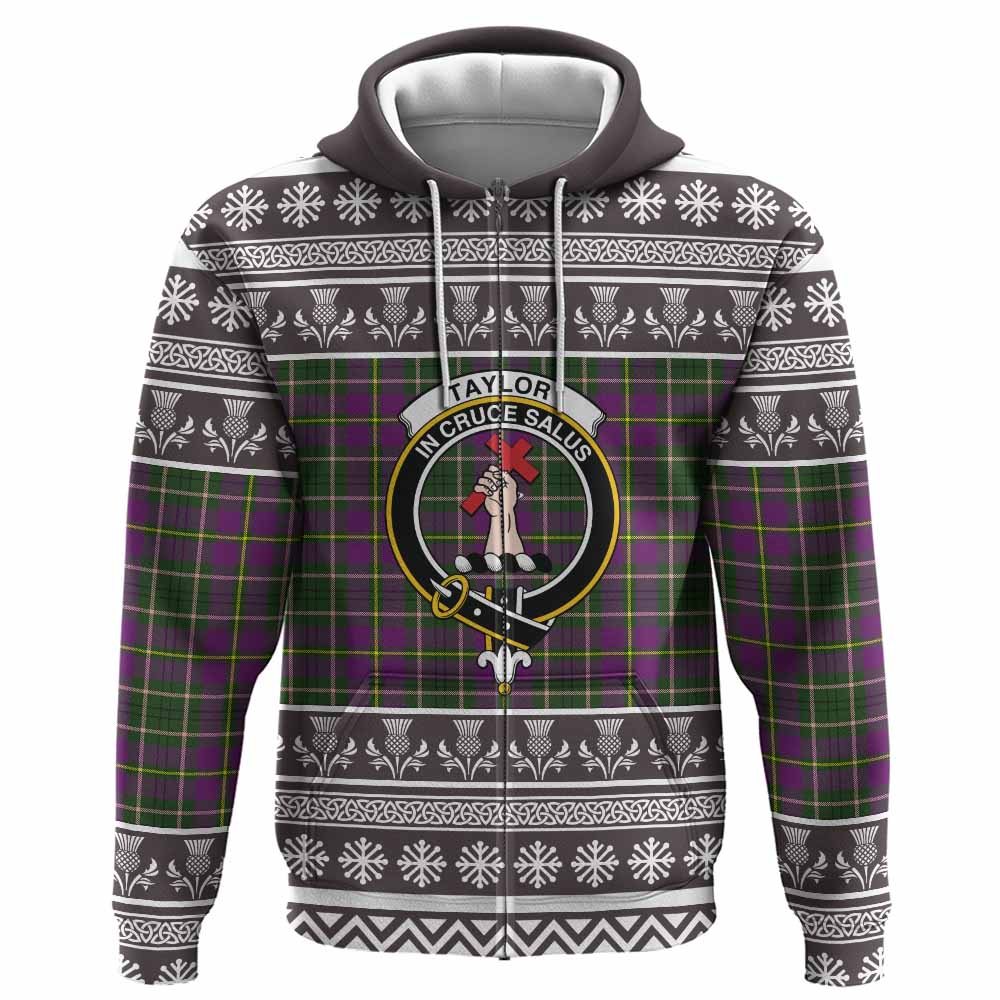 Taylor (Tailyour) Clan Tartan Christmas Hoodie with Family Crest - Tartan Vibes Clothing