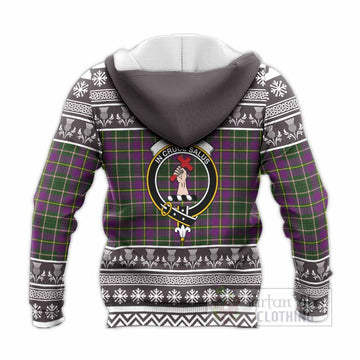 Taylor (Tailyour) Clan Tartan Christmas Knitted Hoodie with Family Crest