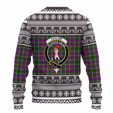 Taylor (Tailyour) Clan Tartan Christmas Ugly Sweater with Family Crest