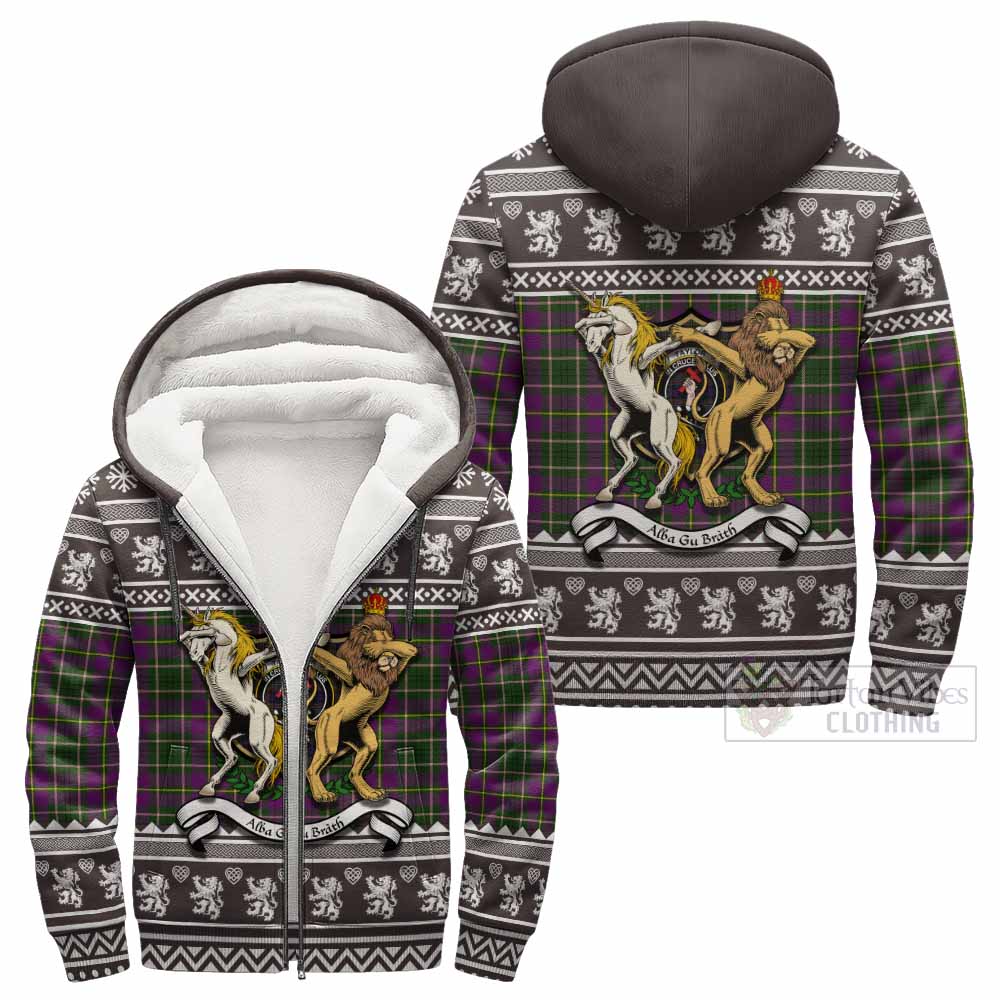 Taylor (Tailyour) Clan Tartan Crest Christmas Fleece Hoodie Coat of Arms Funny Style - Tartan Vibes Clothing